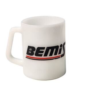 Vintage G H Bemis Freight Lines Inc Milk Glass Coffee Mug Cup Federal USA